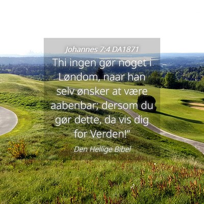 Picture 04 - Johannes 7:4 DA1871 - Thi ingen gør noget i Løndom, naar han selv - Bible Verse Picture