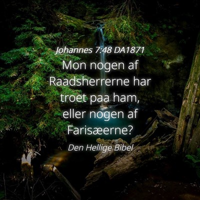 Picture 04 - Johannes 7:48 DA1871 - Mon nogen af Raadsherrerne har troet paa ham, - Bible Verse Picture