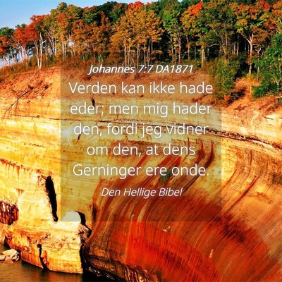 Picture 04 - Johannes 7:7 DA1871 - Verden kan ikke hade eder; men mig hader den, - Bible Verse Picture