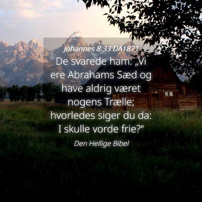 Picture 04 - Johannes 8:33 DA1871 - De svarede ham: „Vi ere Abrahams Sæd og have - Bible Verse Picture