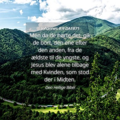 Picture 04 - Johannes 8:9 DA1871 - Men da de hørte det, gik de bort, den ene efter - Bible Verse Picture