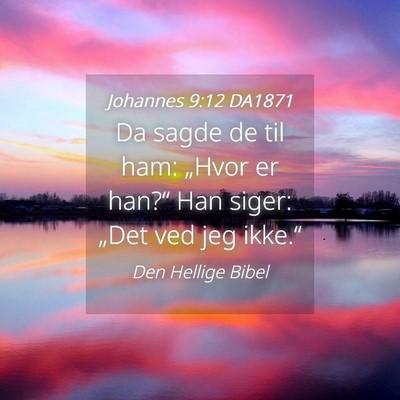 Picture 04 - Johannes 9:12 DA1871 - Da sagde de til ham: „Hvor er han?“ Han - Bible Verse Picture