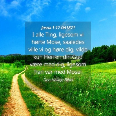 Picture 04 - Josua 1:17 DA1871 - I alle Ting, ligesom vi hørte Mose, saaledes - Bible Verse Picture