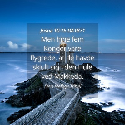 Picture 04 - Josua 10:16 DA1871 - Men hine fem Konger vare flygtede, at de havde - Bible Verse Picture