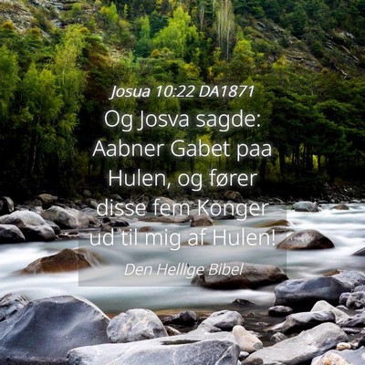 Picture 04 - Josua 10:22 DA1871 - Og Josva sagde: Aabner Gabet paa Hulen, og fører - Bible Verse Picture