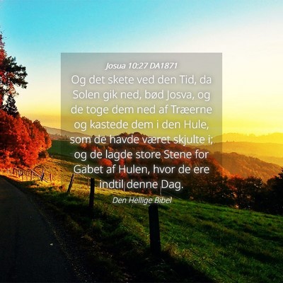 Picture 04 - Josua 10:27 DA1871 - Og det skete ved den Tid, da Solen gik ned, bød - Bible Verse Picture