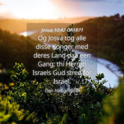 Picture 04 - Josua 10:42 DA1871 - Og Josva tog alle disse Konger med deres Land paa - Bible Verse Picture