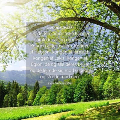 Picture 04 - Josua 10:5 DA1871 - Og de fem amoritiske Konger samlede sig og droge - Bible Verse Picture