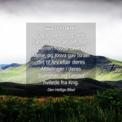 Picture 04 - Josua 11:23 DA1871 - Og Josva indtog hele Landet efter alt det, som - Bible Verse Picture