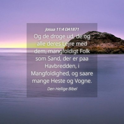 Picture 04 - Josua 11:4 DA1871 - Og de droge ud, de og alle deres Lejre med dem, - Bible Verse Picture