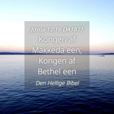 Picture 04 - Josua 12:16 DA1871 - Kongen af Makkeda een; Kongen af Bethel - Bible Verse Picture