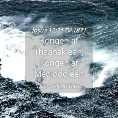 Picture 04 - Josua 12:21 DA1871 - Kongen af Thaanak een; Kongen af Megiddo - Bible Verse Picture
