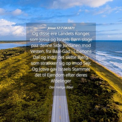 Picture 04 - Josua 12:7 DA1871 - Og disse ere Landets Konger, som Josva og Israels - Bible Verse Picture