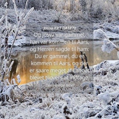 Picture 04 - Josua 13:1 DA1871 - Og Josva var gammel, han var kommen til Aars, og - Bible Verse Picture