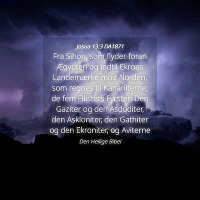 Picture 04 - Josua 13:3 DA1871 - Fra Sihon, som flyder foran Ægypten og indtil - Bible Verse Picture