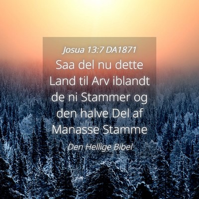 Picture 04 - Josua 13:7 DA1871 - Saa del nu dette Land til Arv iblandt de ni - Bible Verse Picture