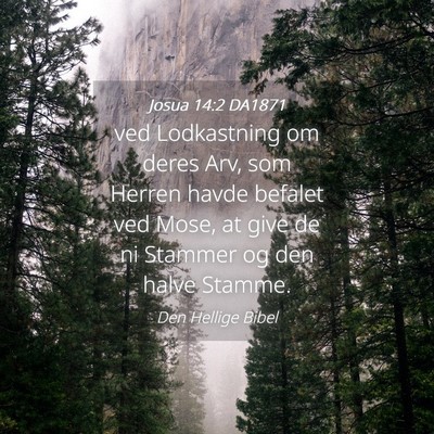 Picture 04 - Josua 14:2 DA1871 - ved Lodkastning om deres Arv, som Herren havde - Bible Verse Picture