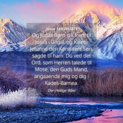 Picture 04 - Josua 14:6 DA1871 - Og Judas Børn gik frem til Josva i Gilgal, og - Bible Verse Picture