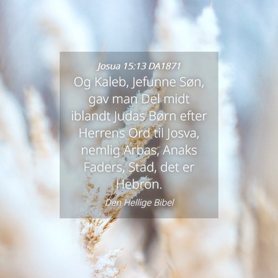 Picture 04 - Josua 15:13 DA1871 - Og Kaleb, Jefunne Søn, gav man Del midt iblandt - Bible Verse Picture