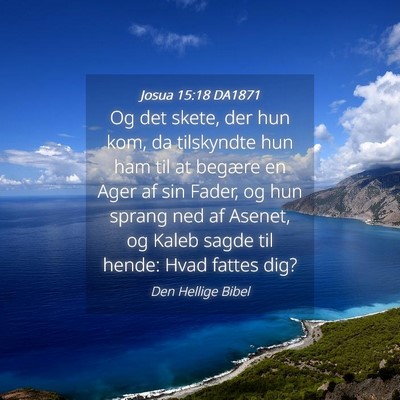Picture 04 - Josua 15:18 DA1871 - Og det skete, der hun kom, da tilskyndte hun ham - Bible Verse Picture