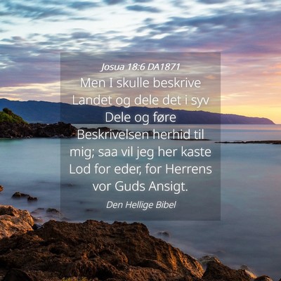 Picture 04 - Josua 18:6 DA1871 - Men I skulle beskrive Landet og dele det i syv - Bible Verse Picture