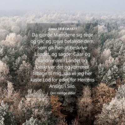 Picture 04 - Josua 18:8 DA1871 - Da gjorde Mændene sig rede og gik; og Josva - Bible Verse Picture