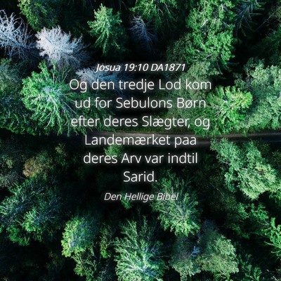 Picture 04 - Josua 19:10 DA1871 - Og den tredje Lod kom ud for Sebulons Børn efter - Bible Verse Picture