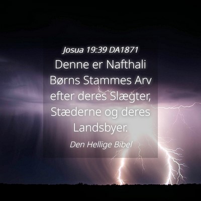 Picture 04 - Josua 19:39 DA1871 - Denne er Nafthali Børns Stammes Arv efter deres - Bible Verse Picture
