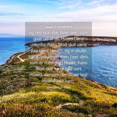 Picture 04 - Josua 2:19 DA1871 - og det skal ske, hver den, som gaar ud af dit - Bible Verse Picture
