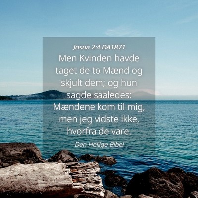 Picture 04 - Josua 2:4 DA1871 - Men Kvinden havde taget de to Mænd og skjult - Bible Verse Picture