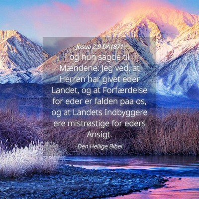 Picture 04 - Josua 2:9 DA1871 - og hun sagde til Mændene: Jeg ved, at Herren har - Bible Verse Picture