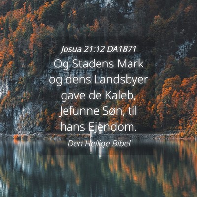 Picture 04 - Josua 21:12 DA1871 - Og Stadens Mark og dens Landsbyer gave de Kaleb, - Bible Verse Picture