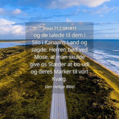 Picture 04 - Josua 21:2 DA1871 - og de talede til dem i Silo i Kanaans Land og - Bible Verse Picture