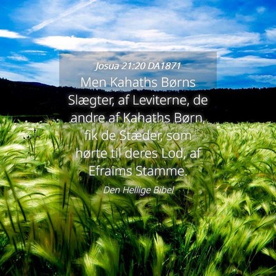 Picture 04 - Josua 21:20 DA1871 - Men Kahaths Børns Slægter, af Leviterne, de - Bible Verse Picture