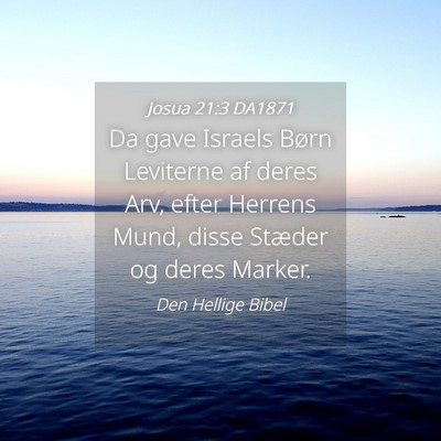 Picture 04 - Josua 21:3 DA1871 - Da gave Israels Børn Leviterne af deres Arv, - Bible Verse Picture