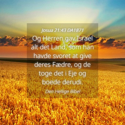 Picture 04 - Josua 21:43 DA1871 - Og Herren gav Israel alt det Land, som han havde - Bible Verse Picture