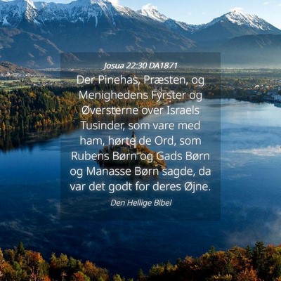Picture 04 - Josua 22:30 DA1871 - Der Pinehas, Præsten, og Menighedens Fyrster og - Bible Verse Picture