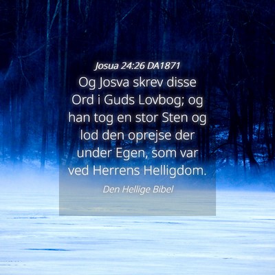 Picture 04 - Josua 24:26 DA1871 - Og Josva skrev disse Ord i Guds Lovbog; og han - Bible Verse Picture