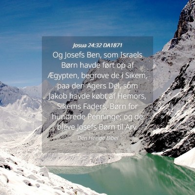 Picture 04 - Josua 24:32 DA1871 - Og Josefs Ben, som Israels Børn havde ført op - Bible Verse Picture