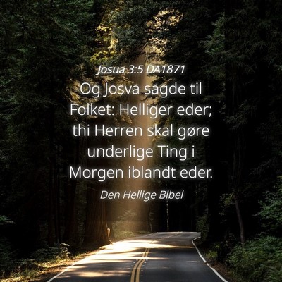 Picture 04 - Josua 3:5 DA1871 - Og Josva sagde til Folket: Helliger eder; thi - Bible Verse Picture