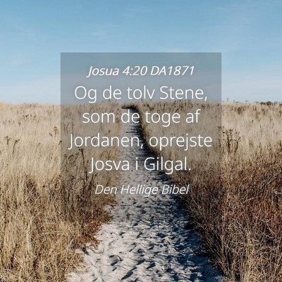 Picture 04 - Josua 4:20 DA1871 - Og de tolv Stene, som de toge af Jordanen, - Bible Verse Picture