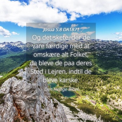 Picture 04 - Josua 5:8 DA1871 - Og det skete, der de vare færdige med at - Bible Verse Picture