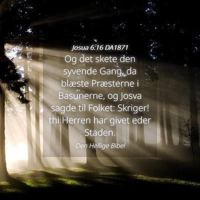 Picture 04 - Josua 6:16 DA1871 - Og det skete den syvende Gang, da blæste - Bible Verse Picture