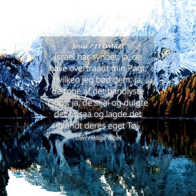 Picture 04 - Josua 7:11 DA1871 - Israel har syndet, ja, de have overtraadt min - Bible Verse Picture
