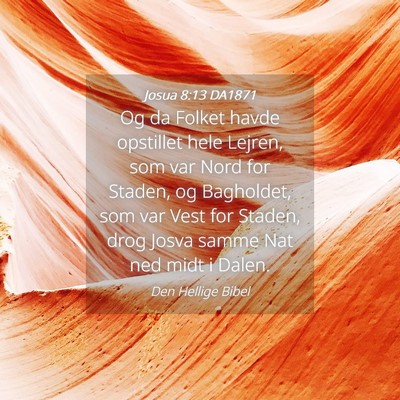 Picture 04 - Josua 8:13 DA1871 - Og da Folket havde opstillet hele Lejren, som var - Bible Verse Picture