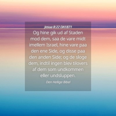 Picture 04 - Josua 8:22 DA1871 - Og hine gik ud af Staden mod dem, saa de vare - Bible Verse Picture