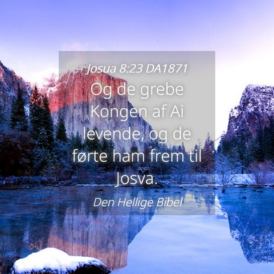 Picture 04 - Josua 8:23 DA1871 - Og de grebe Kongen af Ai levende, og de førte - Bible Verse Picture
