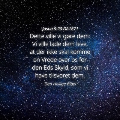 Picture 04 - Josua 9:20 DA1871 - Dette ville vi gøre dem: Vi ville lade dem leve, - Bible Verse Picture