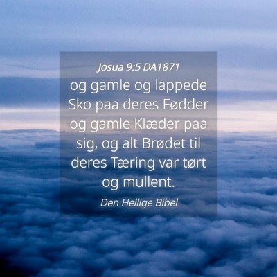 Picture 04 - Josua 9:5 DA1871 - og gamle og lappede Sko paa deres Fødder og - Bible Verse Picture