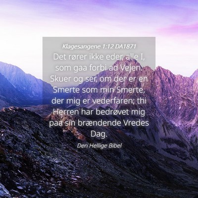Picture 04 - Klagesangene 1:12 DA1871 - Det rører ikke eder, alle I, som gaa forbi ad - Bible Verse Picture